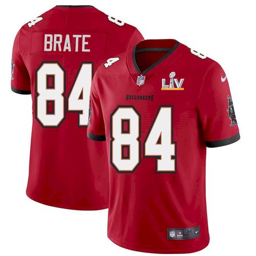 Men's Tampa Bay Buccaneers #84 Cameron Brate Red NFL 2021 Super Bowl LV Limited Stitched Jersey